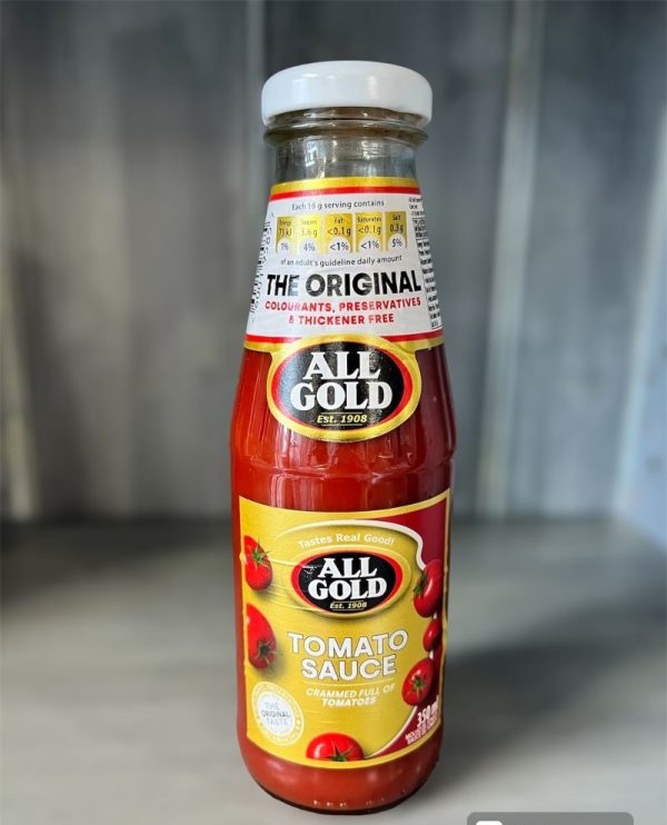 Bottle of All Gold Tomato Sauce, South African Condiment