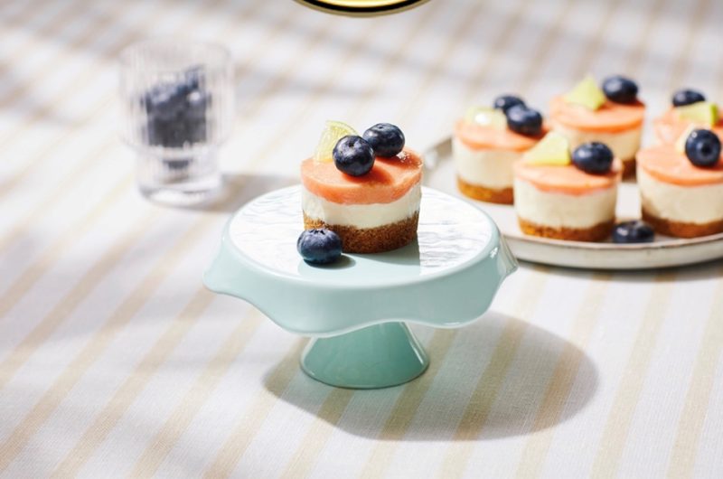 No-Bake Mini Guava & Blueberry Cheesecake